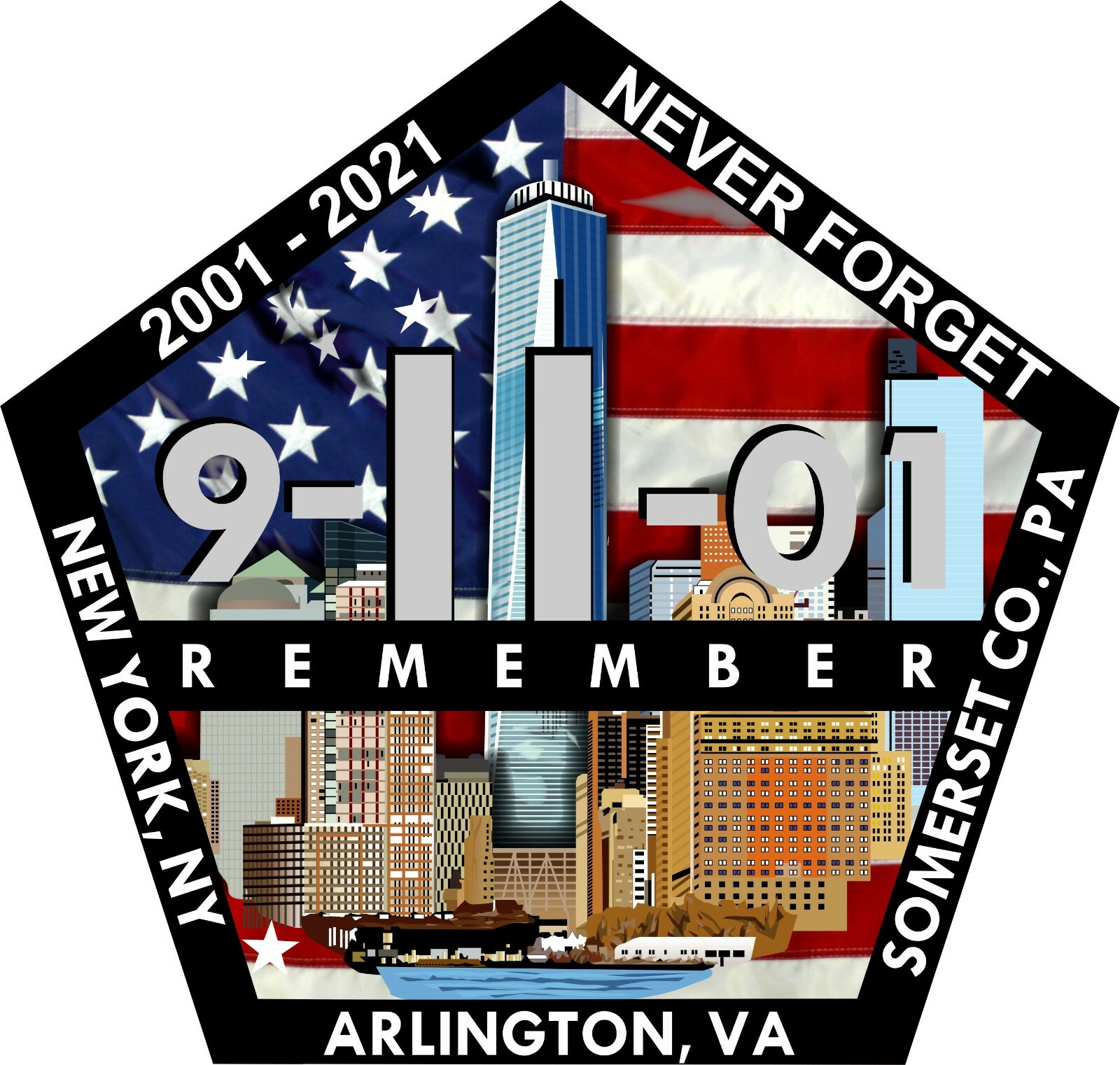 9/11 Pentagon Memorial Decal - Reflective Material Various Sizes available decal