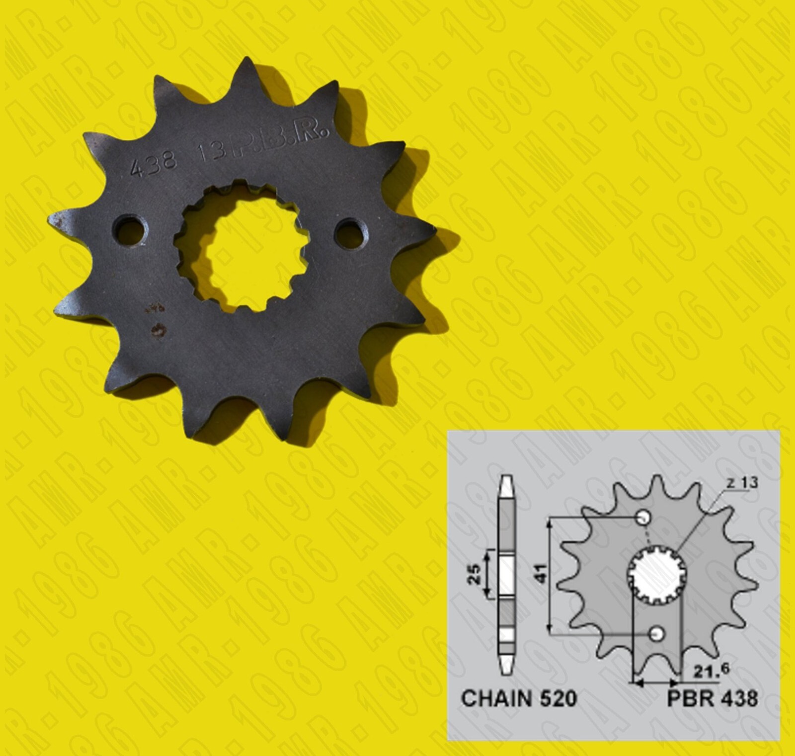 PIGNONE  IN ACCIAIO DENTI  13 PER SUZUKI RGV GAMMA 250 PASSO # 520 PBR 438