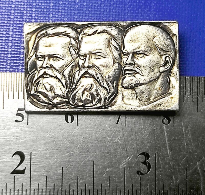 Marx, Engels & Lenin Badge Pin Communist Party PROPAGANDA Soviet Union USSR