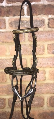 House emblem x-full 17 browband in yellow and black
