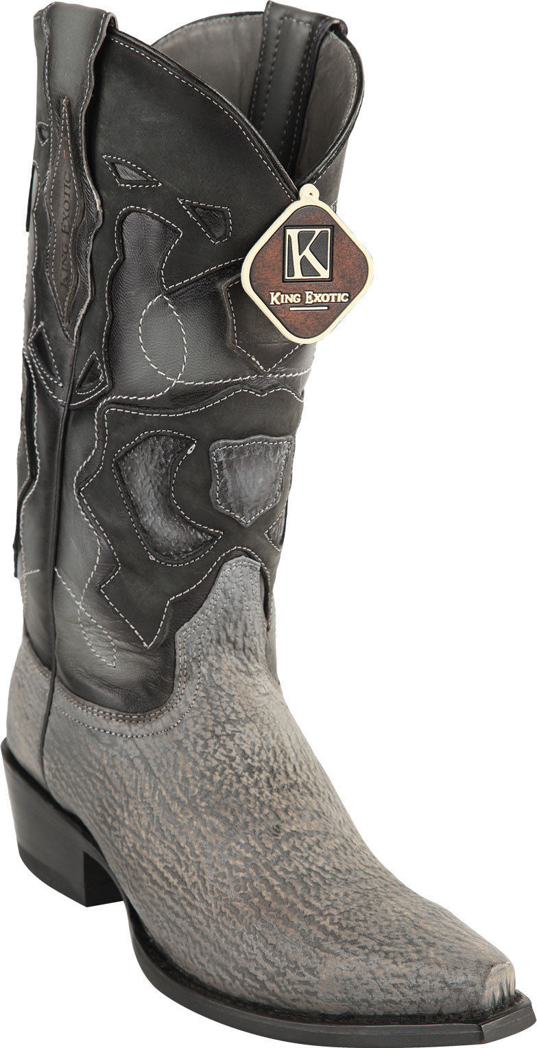 KING EXOTIC GRAY SNIP TOE GENUINE SHARK WESTERN COWBOY BOOT KING EXOTIC GRAY SNIP TOE GENUINE SHARK WESTERN COWBOY BOOT