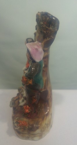 19th Century Staffordshire Porcelain Figural Bud Vases