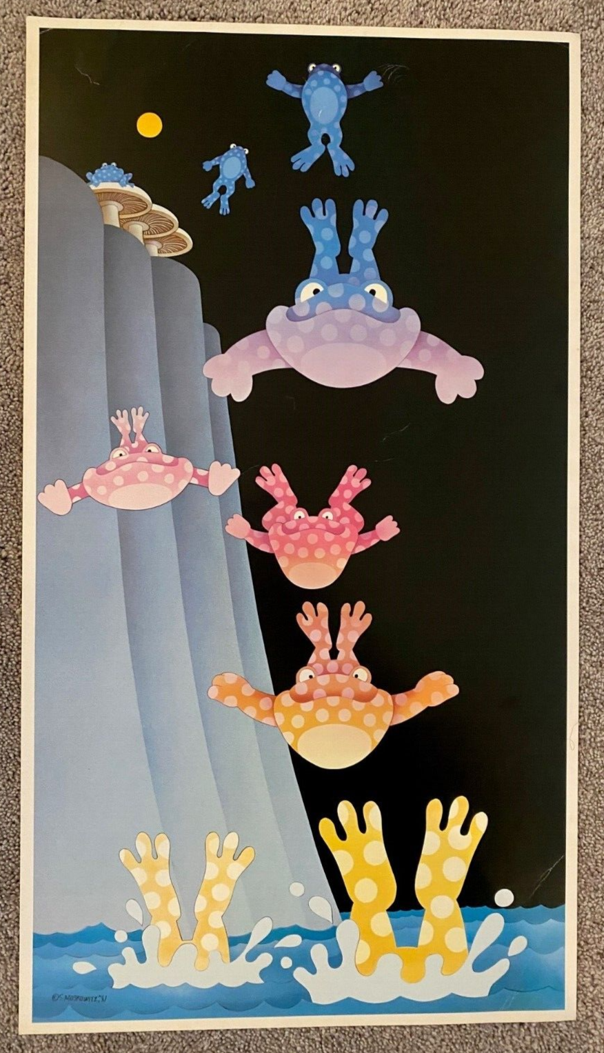 Stewart Moskowitz 1981 FROGS DIVE Print Poster 12 1/2
