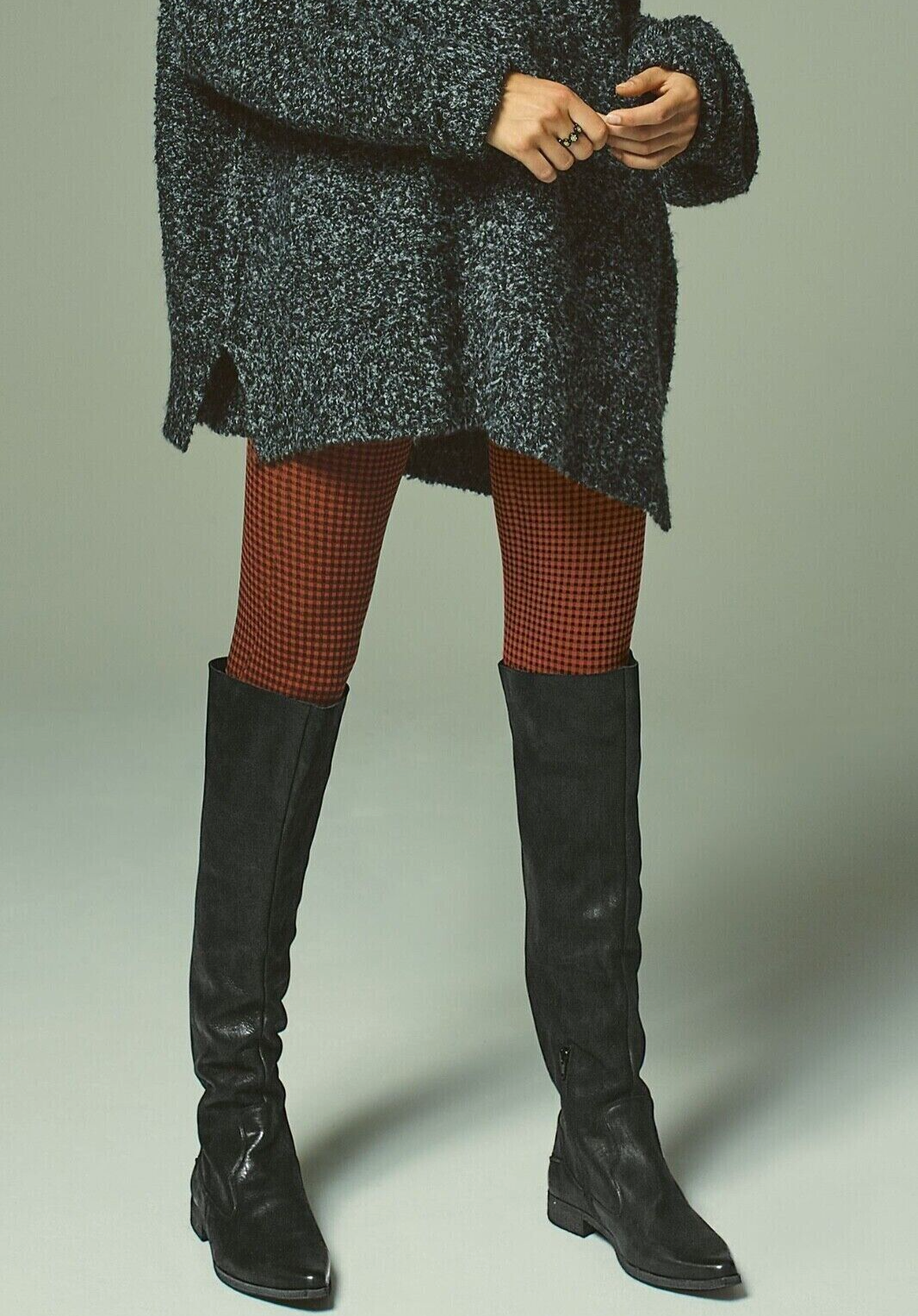 MSRP$298 Free People Brenna boot Over The Knee Boot Leather
