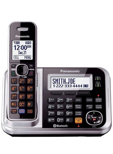 Panasonic Bluetooth Cordless Phone KX-TG7875S Link2Cell with Enhanced Noise R...