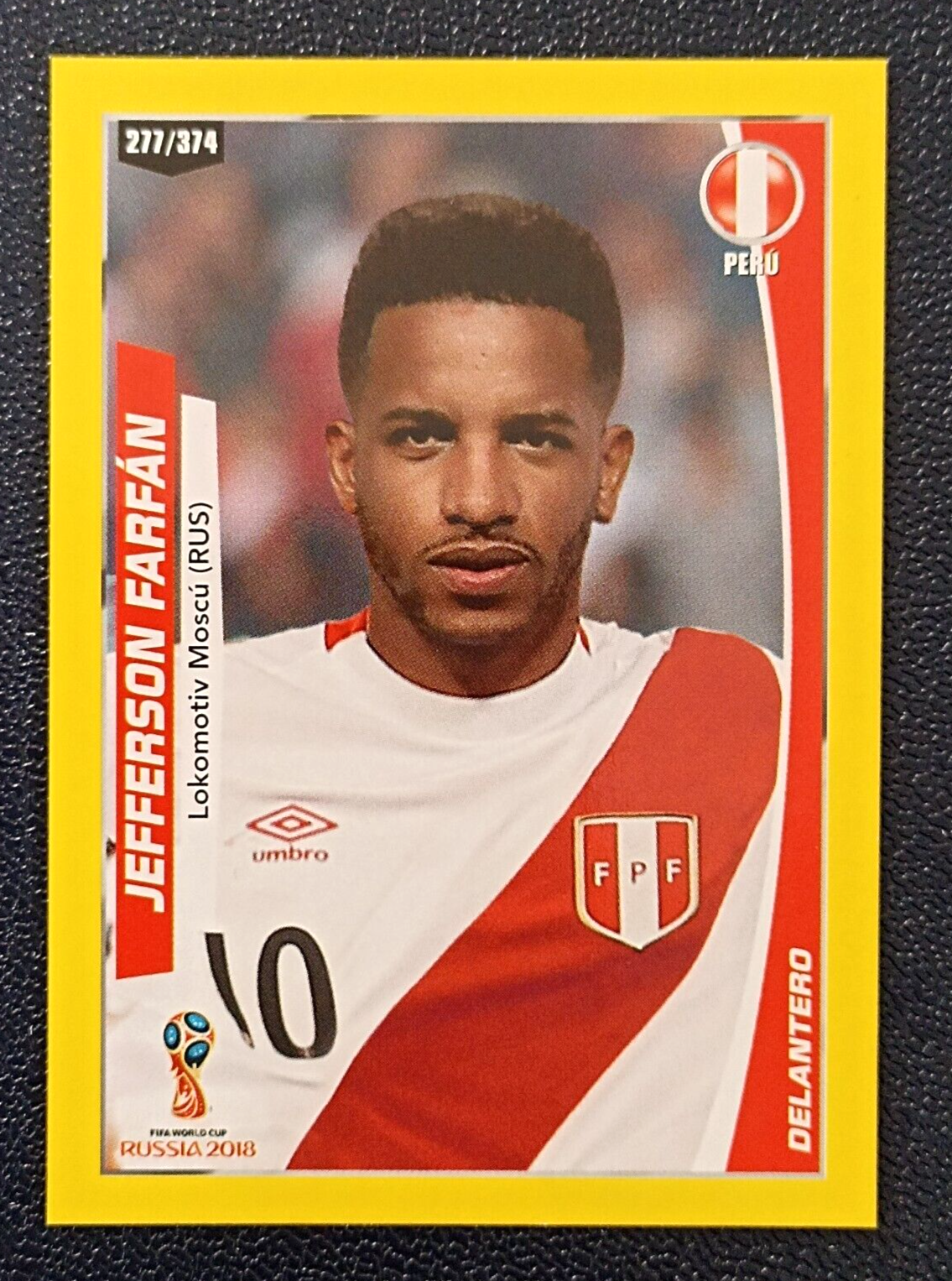 RUSSIA 2018 3R CARD #277 JEFFERSON FARFAN FIFA WORLD CUP South