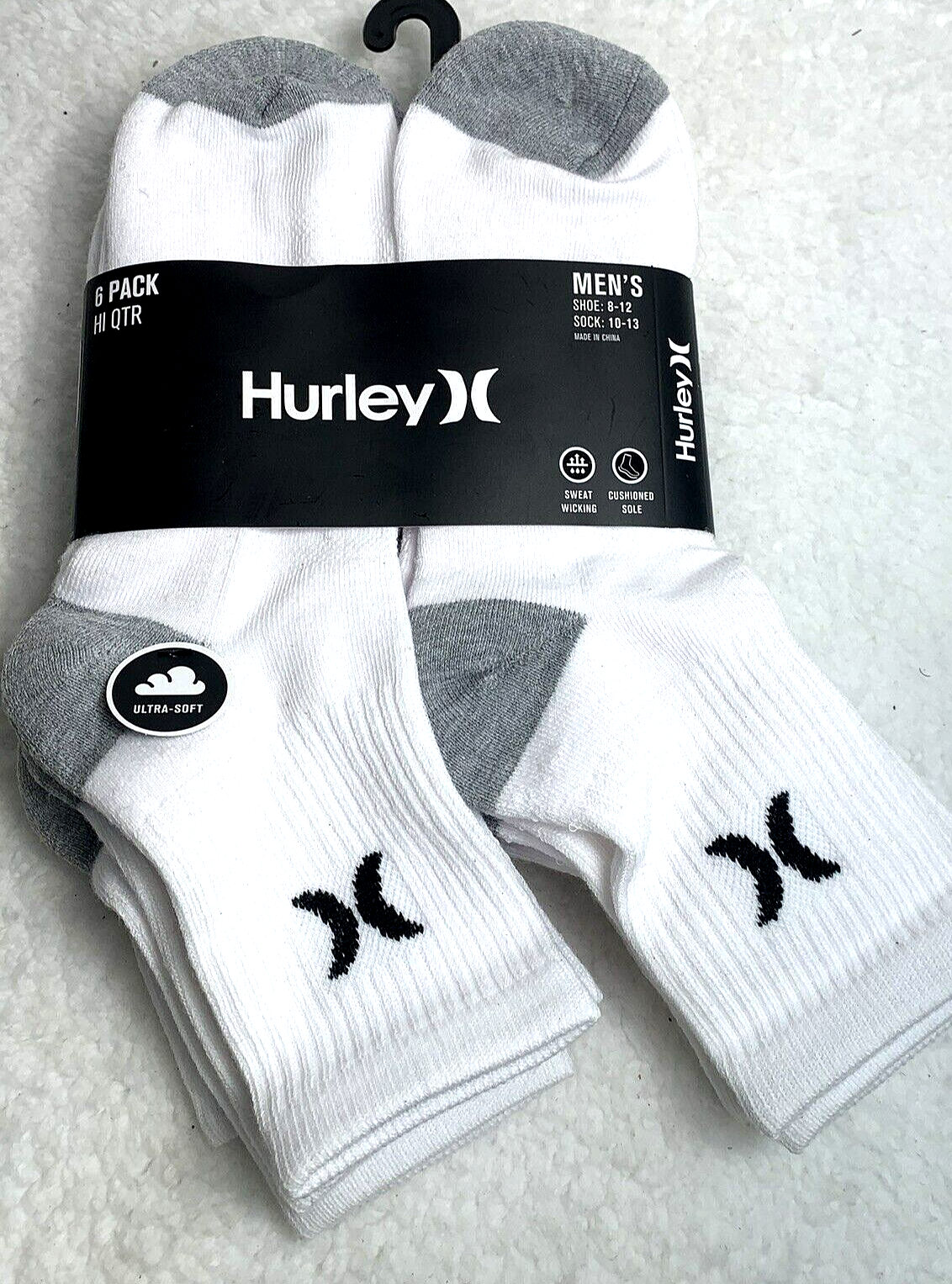 6-pack Cushioned Everyday Sport Logo White