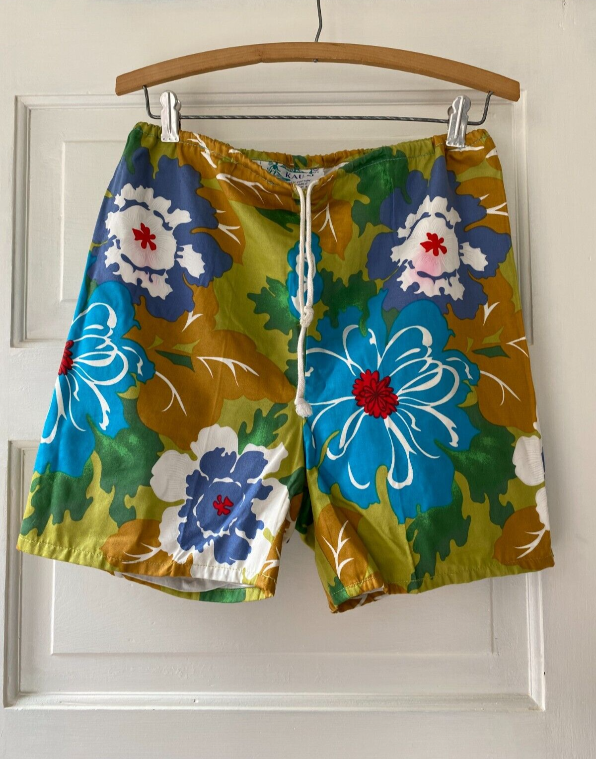 Vintage 60s 70s Kauai board shorts surf trunks swim Hawaiian