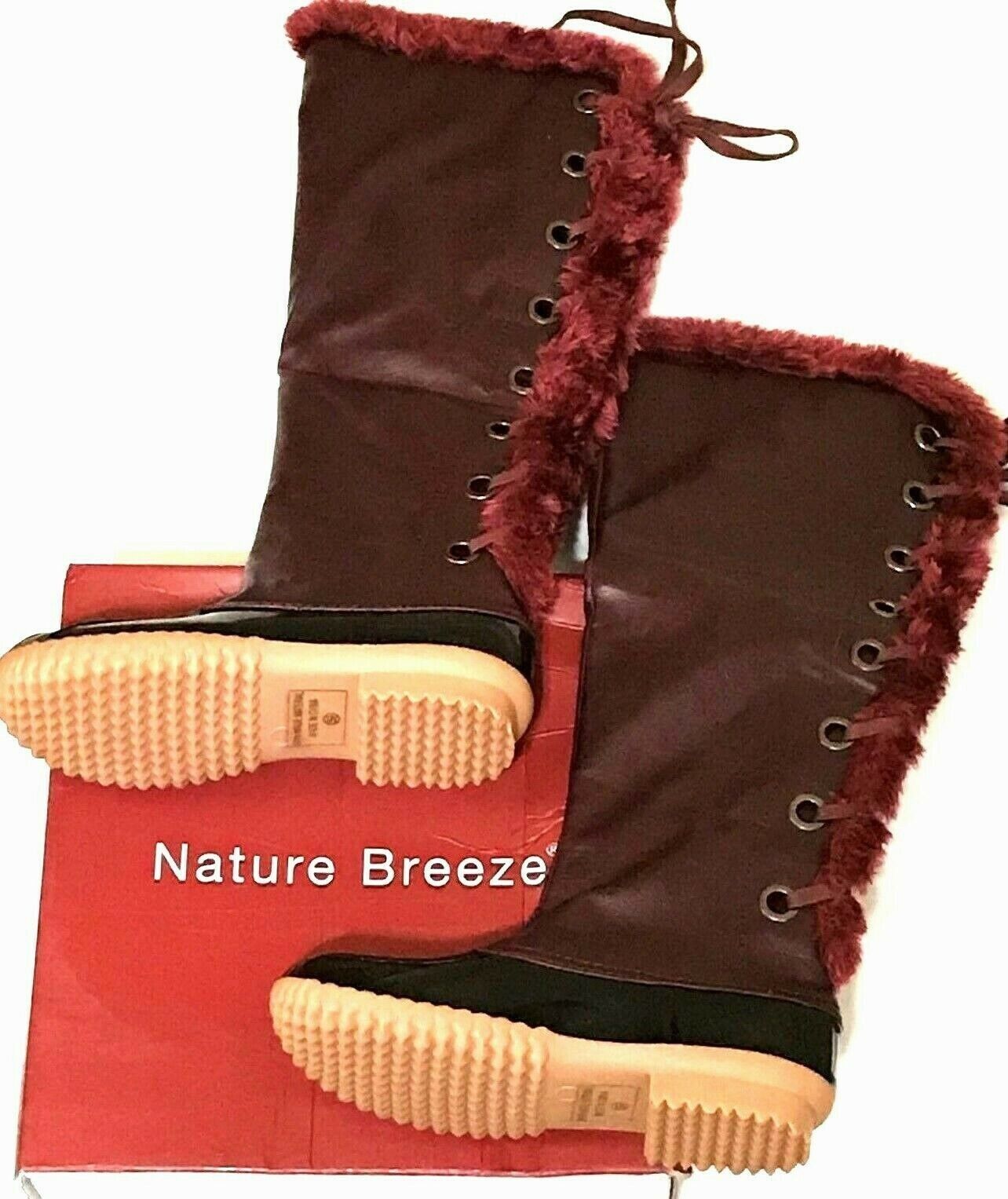 's Rubber Boots Size 5.5 Nature Breeze Knee High Burgundy La