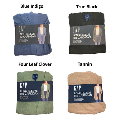 

GAP Женский кардиган в рубчик средней плотности с накладными передними карманами и длинными рукавами