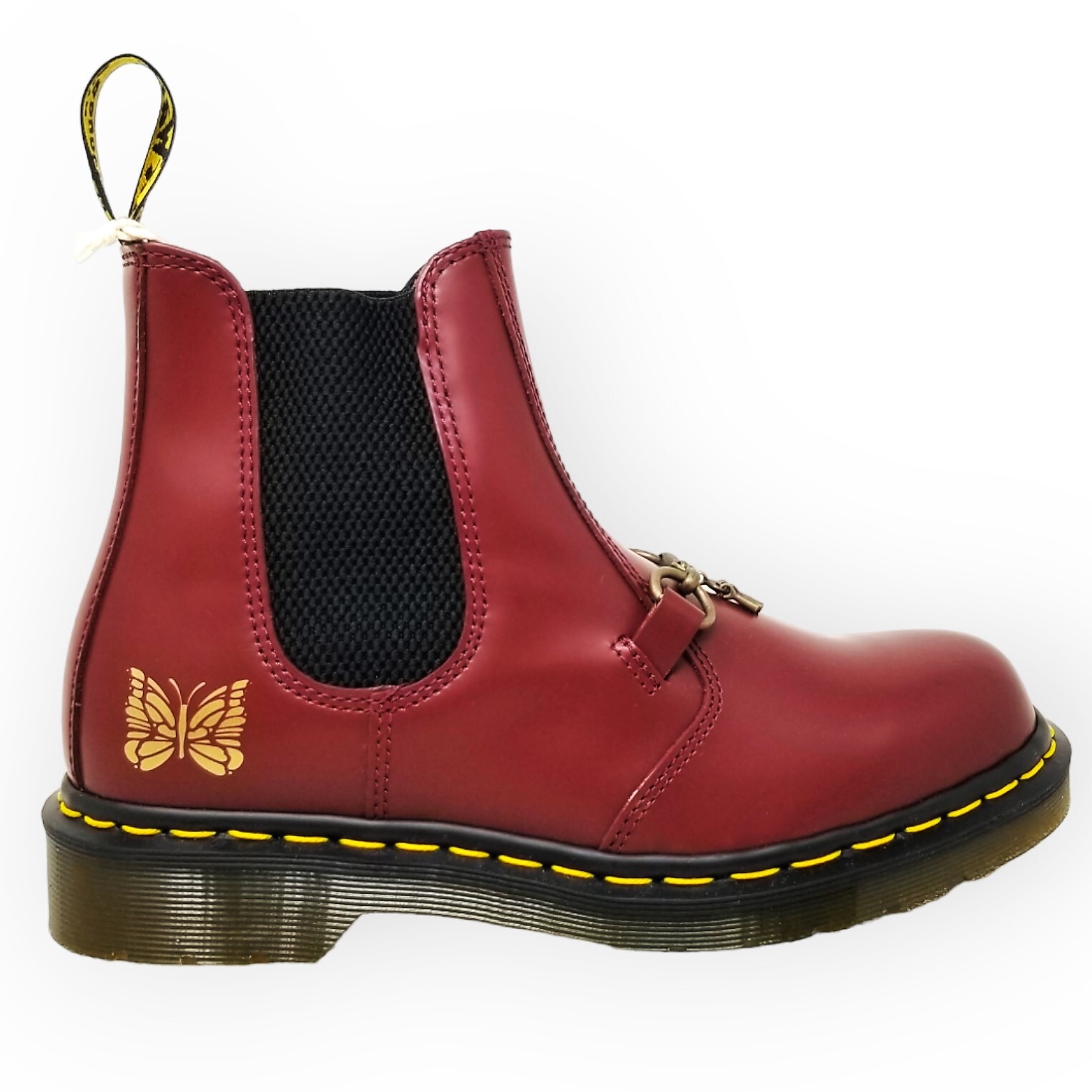 Pre-owned Dr. Martens' Dr. Martens X Needles 2976 Chelsea Boot - Cherry Red Smooth