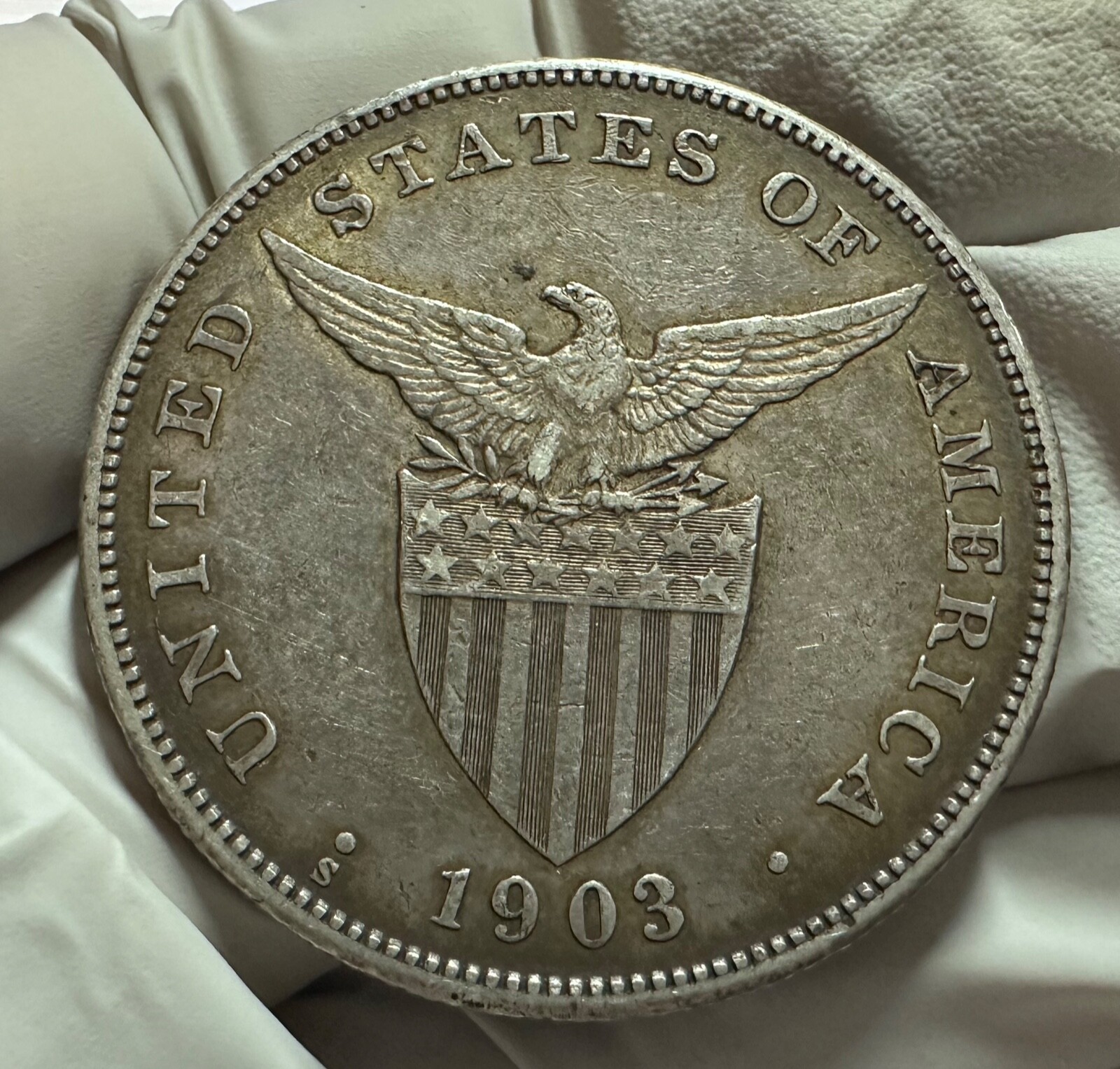 アメリカ合衆国 フィリピン 1ペソ 銀貨 1903年 S字 美品 アメリカ合衆国 フィリピン 1ペソ 銀貨 1903年 S字 美品