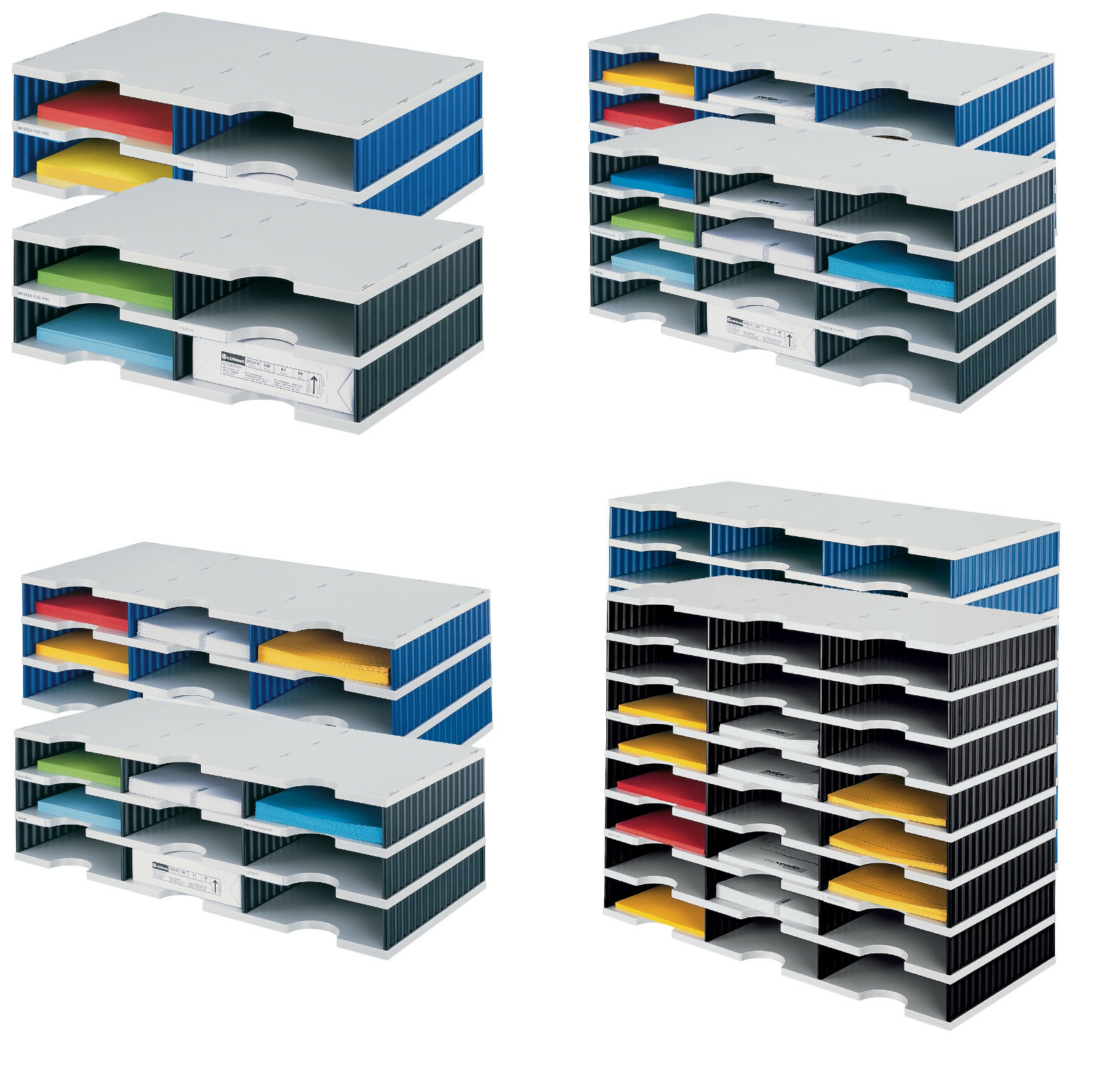 Styro Sortierstation Büroablage Ablagesystem Briefablage Sortierregal Kunststoff