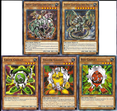 Yugioh Ancient Gear Gadjiltron Dragon + Chimera + Green Red