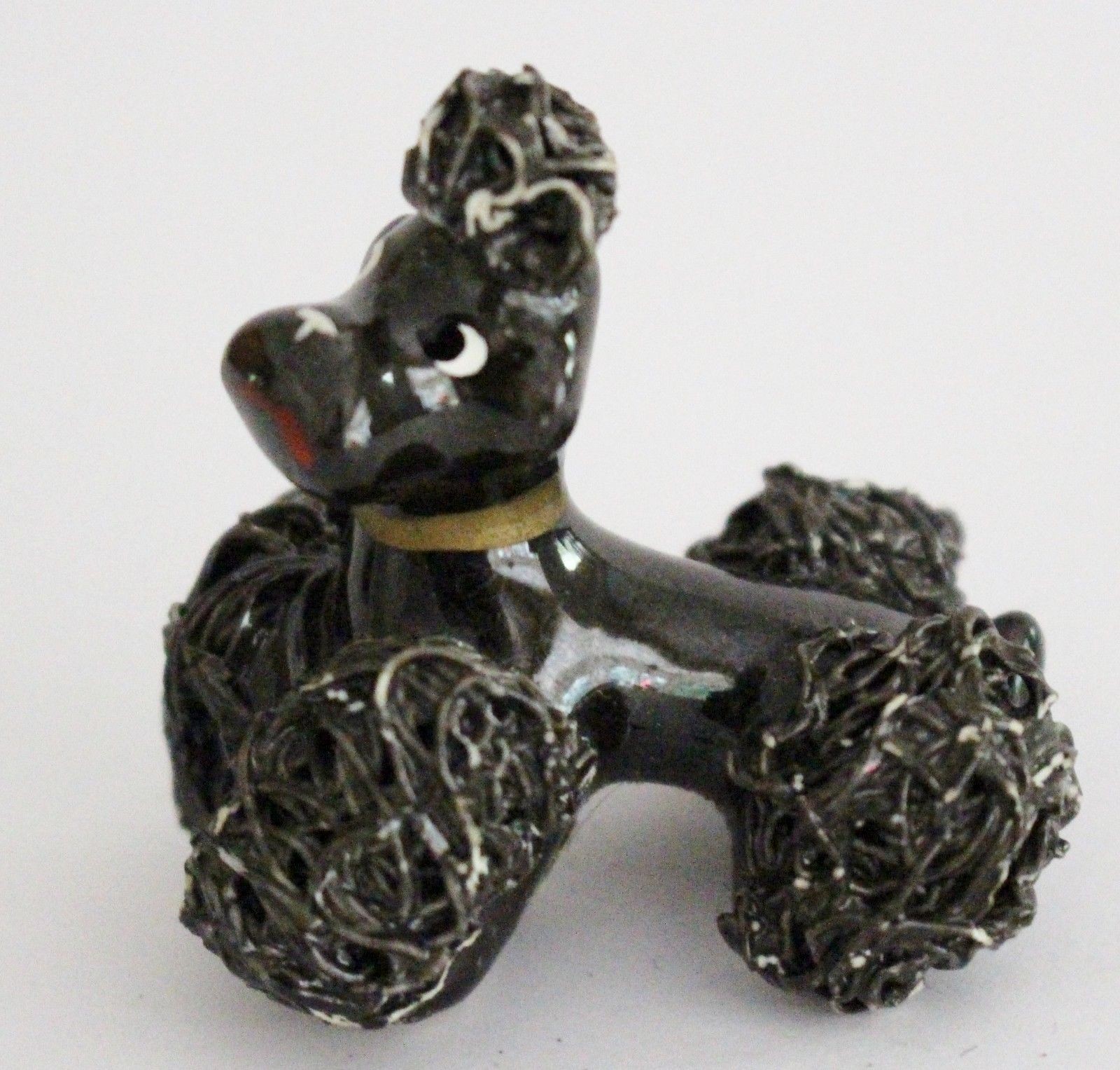 Poodle Figurine Japan Vintage DOG Spaghetti Porcelain Finish 1950's