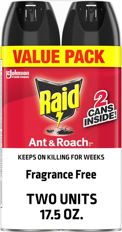 Raid® Ant & Roach Killer 26, Fragrance-Free Bug Spray, 17.5 fl. oz. 2 count. New