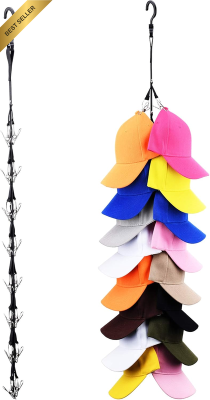 Closet Hanging Hat Rack 16 Baseball Cap Holder Door Organizer Storage