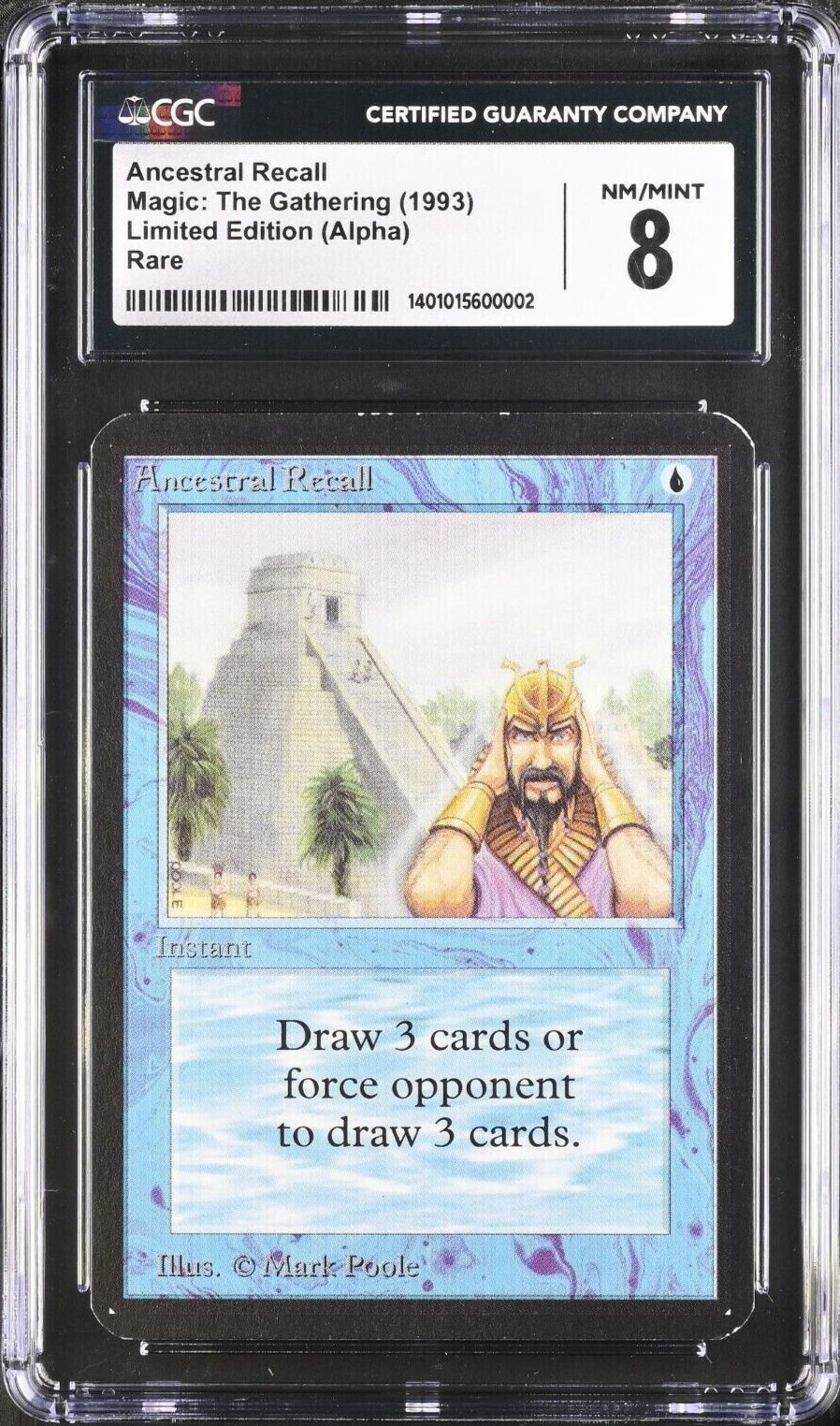 CGC 8 ANCESTRAL RECALL 1993 MTG MAGIC THE GATHERING ALPHA