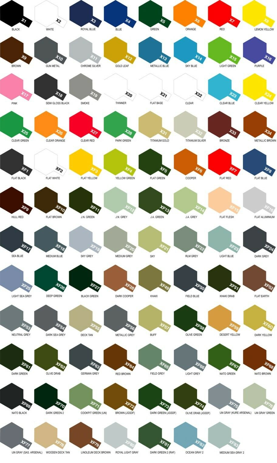 Tamiya X Paint & XF Paint 10ml Acrylic Paints Acrylic Paint Select Your