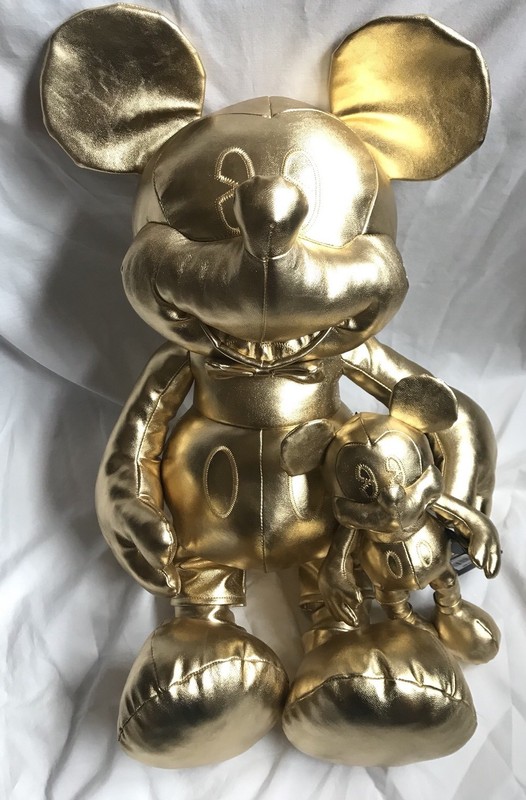 mickey 90th gold plush