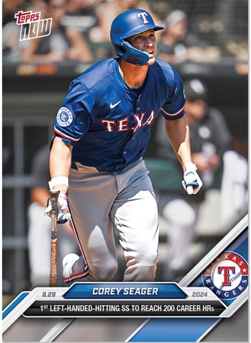 Corey Seager Most HR By Lefty SS - 2024 MLB TOPPS NOW Card