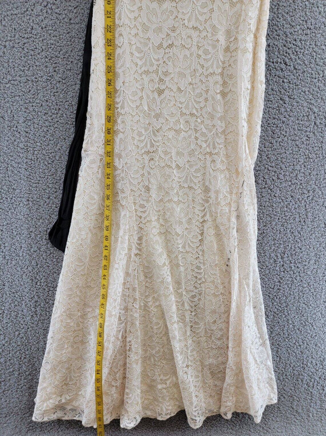 Lauren Ralph Lauren Belted Lace A-Line Gown Women's 4 Winter Cream Back Zip - Picture 7 of 16