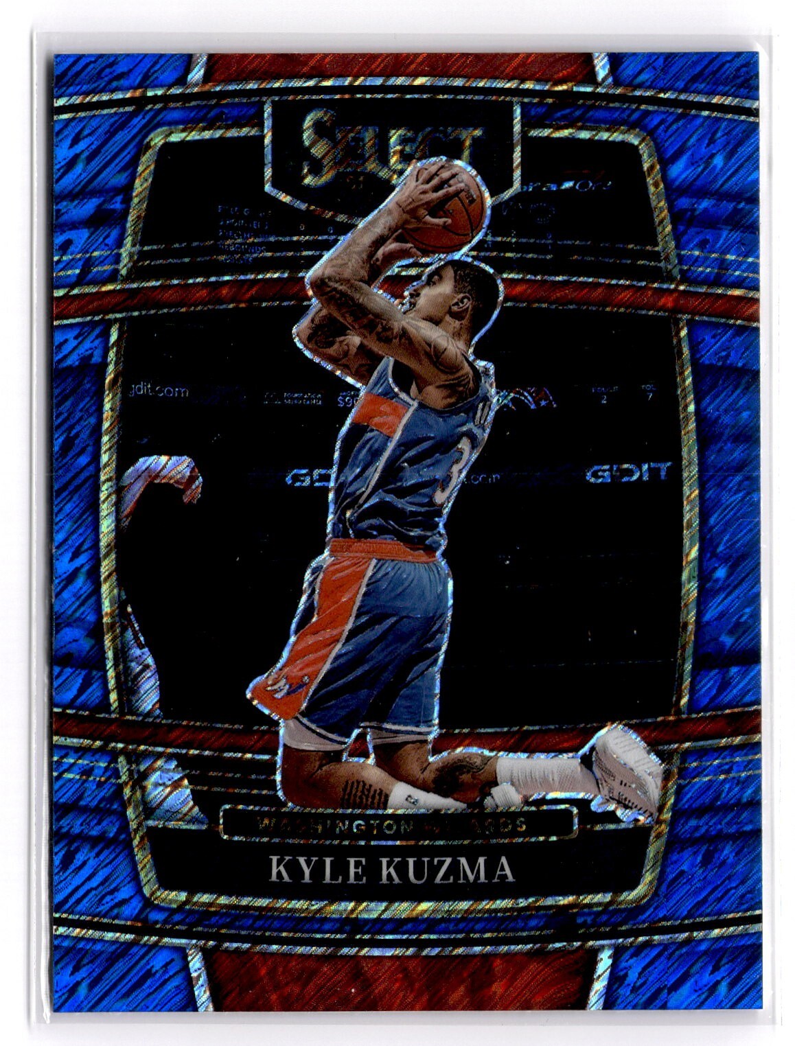 2021-22 Panini Select Prizm Kyle Kuzma #70 Blue Shimmer