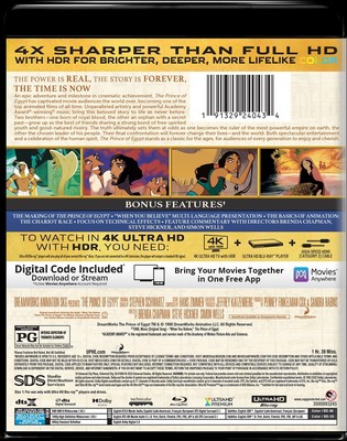 The Prince of Egypt 4K UHD Blu-ray Val Kilmer NEW