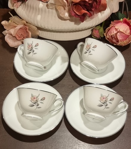 Noritake bone china Margot pattern 5605 Tea cups and sauces