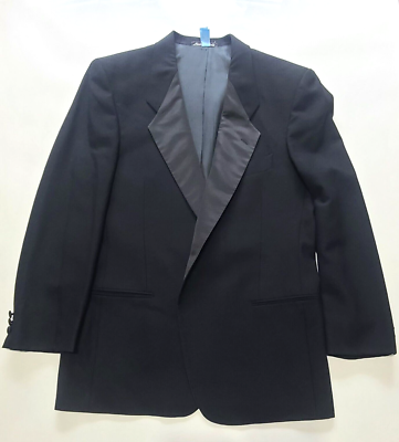 Vintage Mani by Giorgio Armani Blazer Mens Wool Black Tuxedo Jacket Size 42R