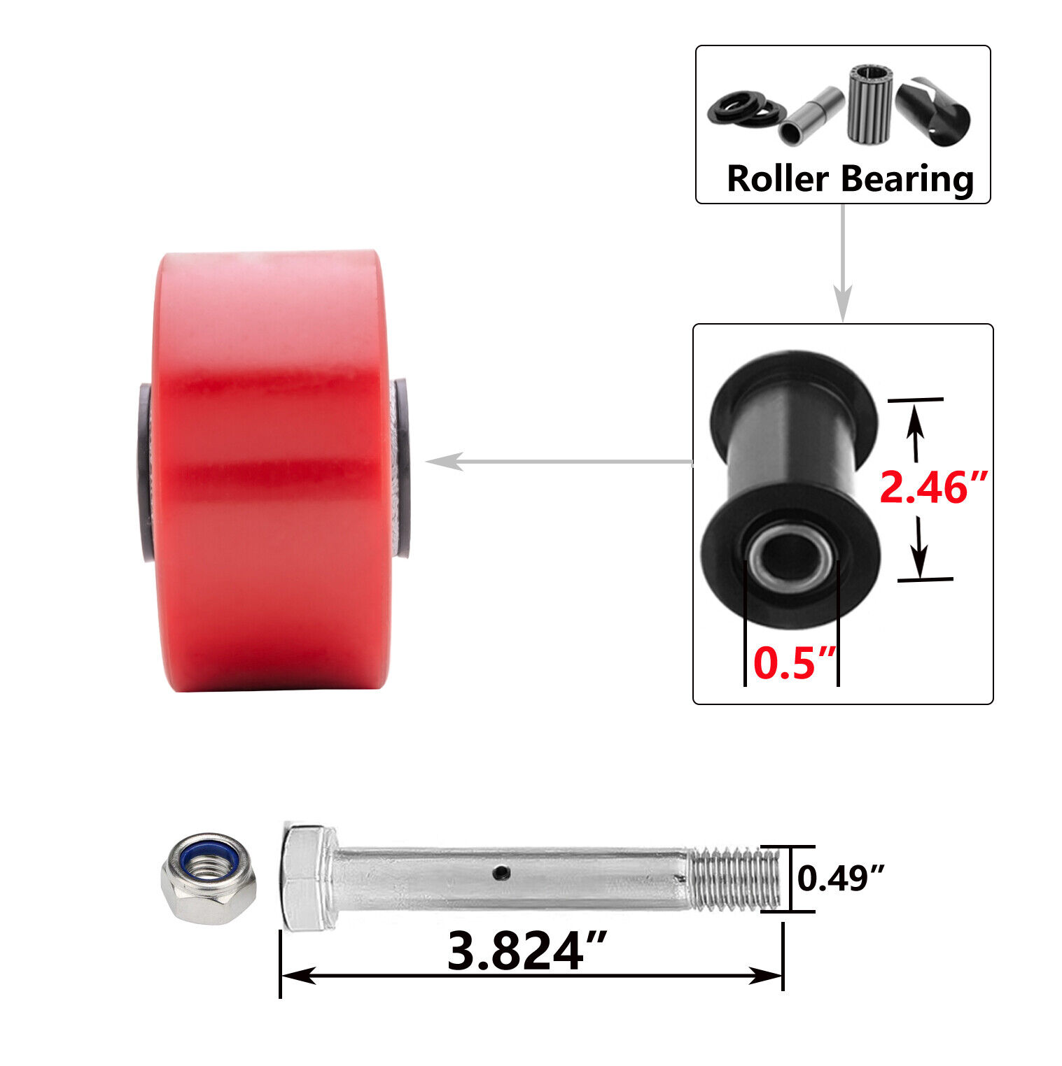 4"X 2" Heavy Duty Casters - Polyurethane Caster with Capacity up to 800-3000 LB