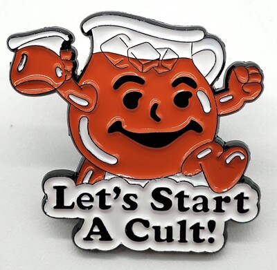 Kool-Aid Man Let's Start A Cult Enamel Pin Lapel Purse Hat Pinback Retro New