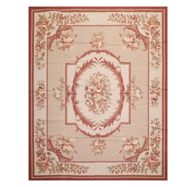 8' x 10' Asmara Hand Woven Wool French Aubusson Flatweave Area Rug Taupe 8x10