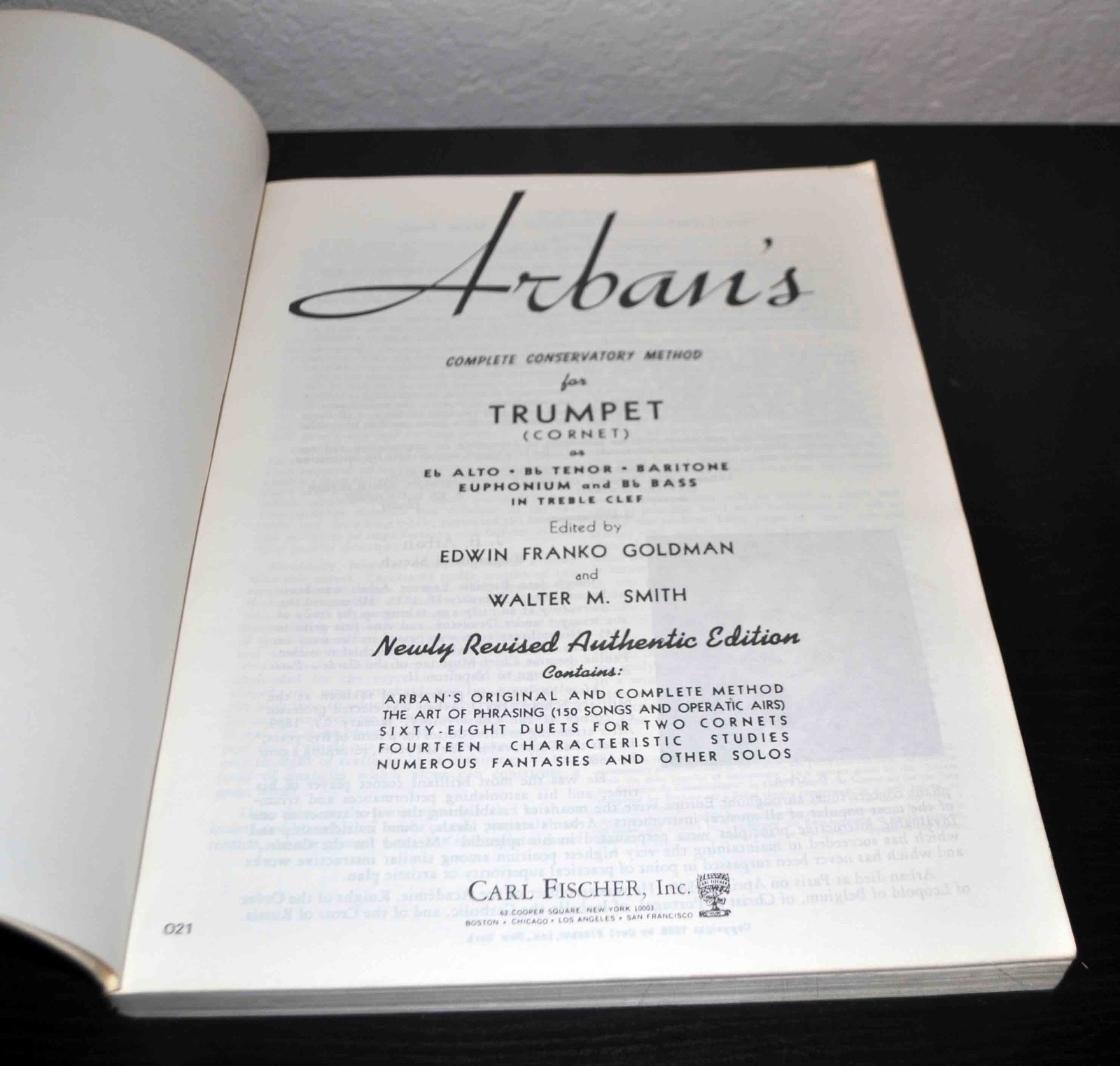 1936. CARL FISCHER. ARBAN'S Complete Conservatory Method For Trumpet & Cornet