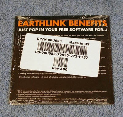 Earthlink Internet Access 2002 CD - New in Shrink Wrap