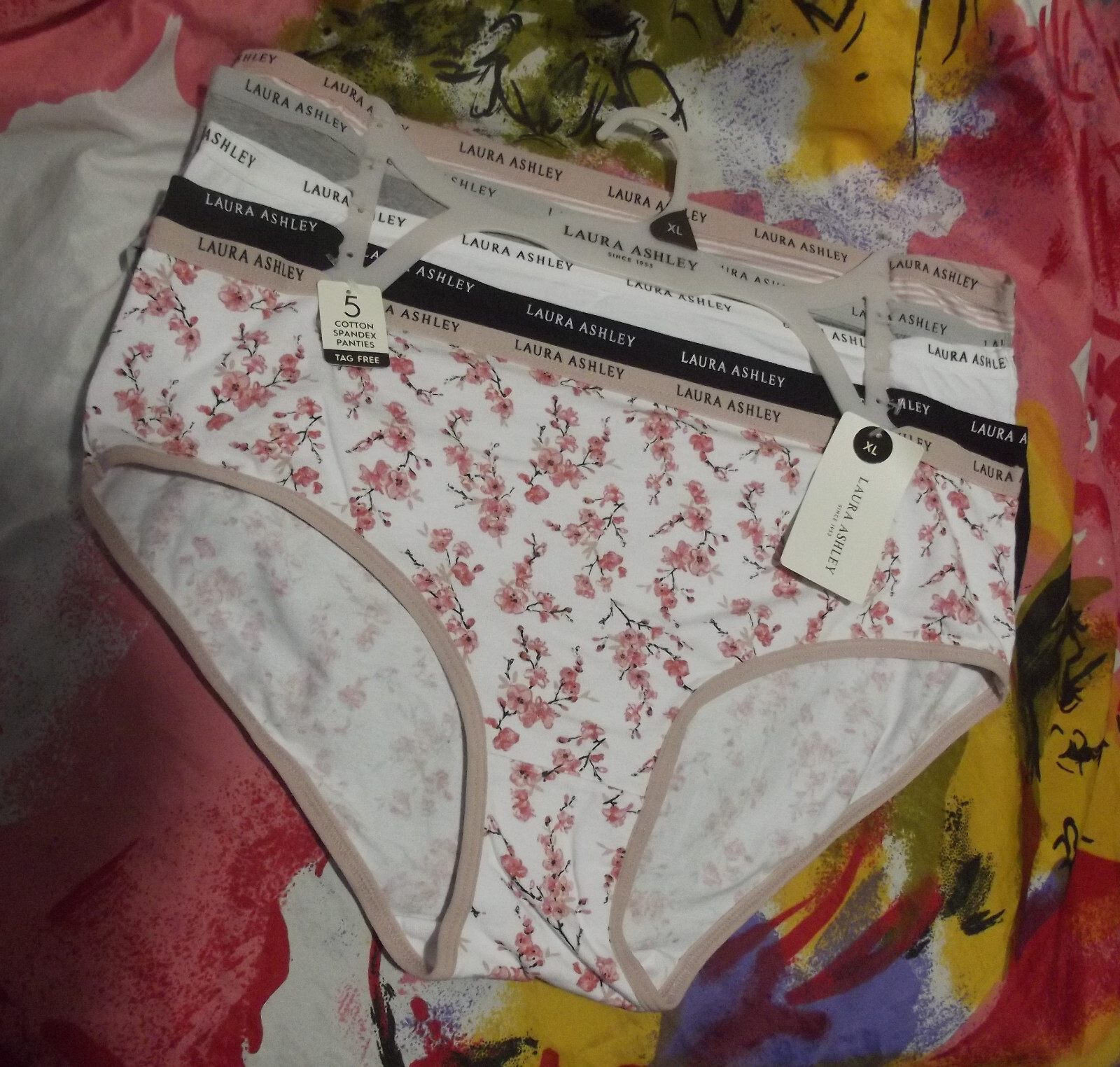 5 NEW LAURA ASHLEY LS9540 5PKGR SIGNATURE WAISTBANDS COTTON