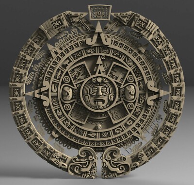 3D STL Model Maya Calendar for CNC ROUTER Engraver Carver ASPIRE Artcam V Carve