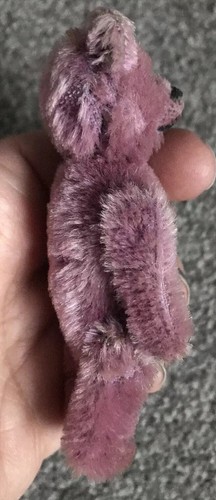 Antique Germany Mini PURPLE SCHUCO Jointed Teddy Bear Powder Compact & Lipstick