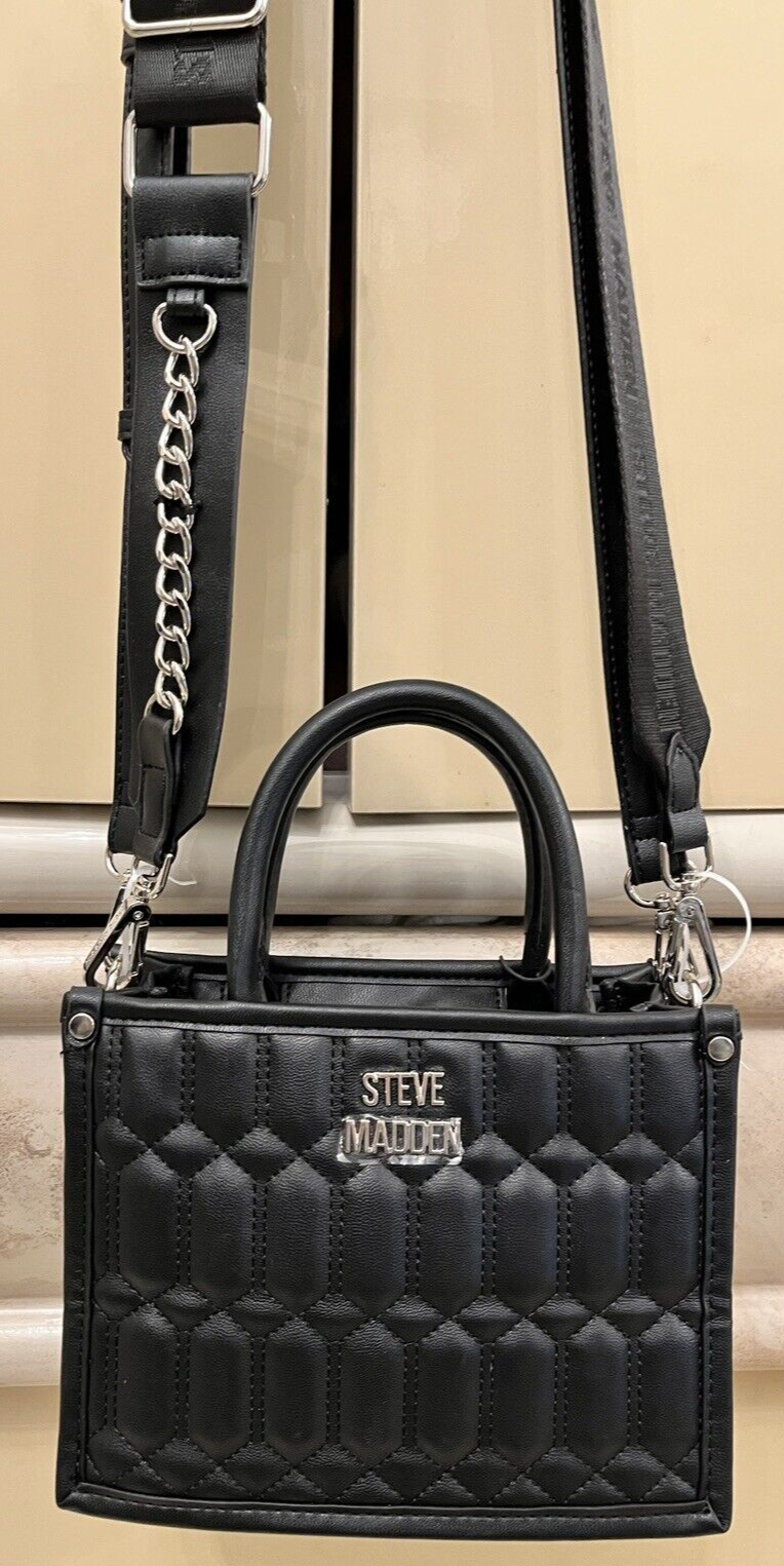 Steve Madden Condo Quilted Large Tote With Quilted Tote in Black