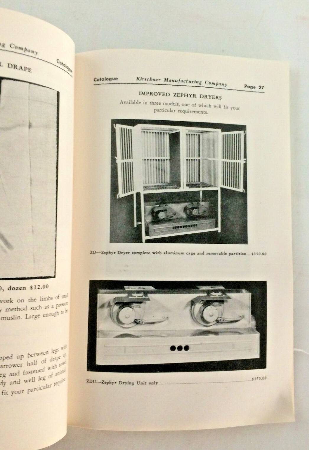 Vintage Kirschner Manufacturing Company Catalog and Technics Surgical Tools