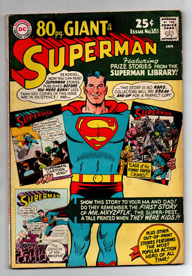 Superman #183 - 80 Page Giant - Reprints Origin/1st Mr. Mxyzptlk - 1966 - GD/VG