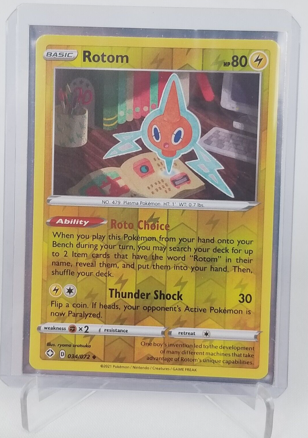 Rotom Basic Hp 80 Lightning Holo #34/72 Pokemon 2021 Card | eBay