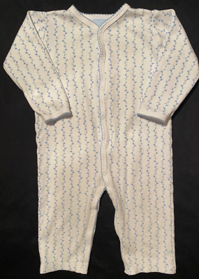 Baby Boys BELLA BLISS Blue vine Onepiece romper 12m Lounge Pajamas Pima Cotton