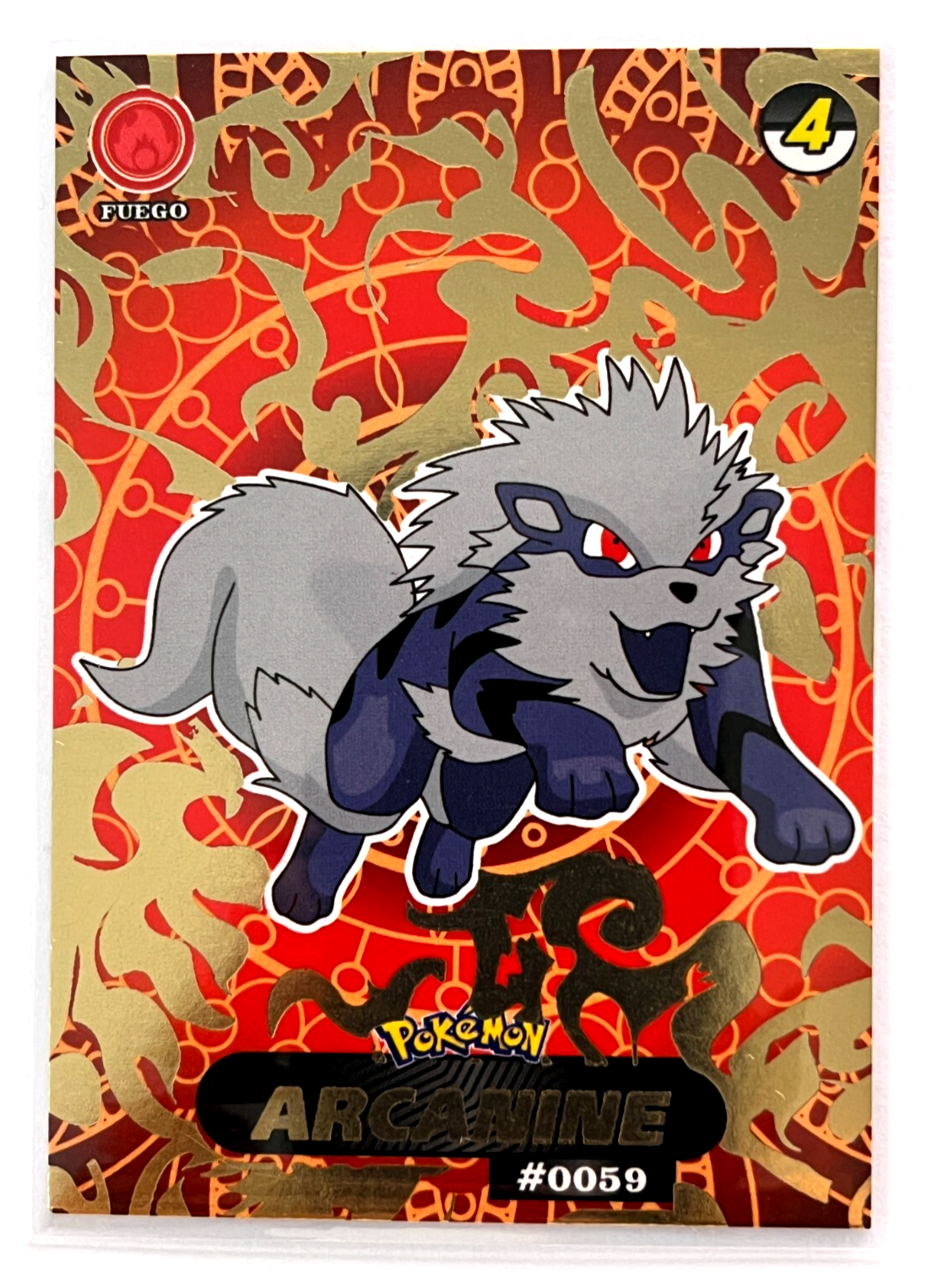 2025 POKEMON STAINED GLASS Crystal Card #E04 ARCANINE SHADOW