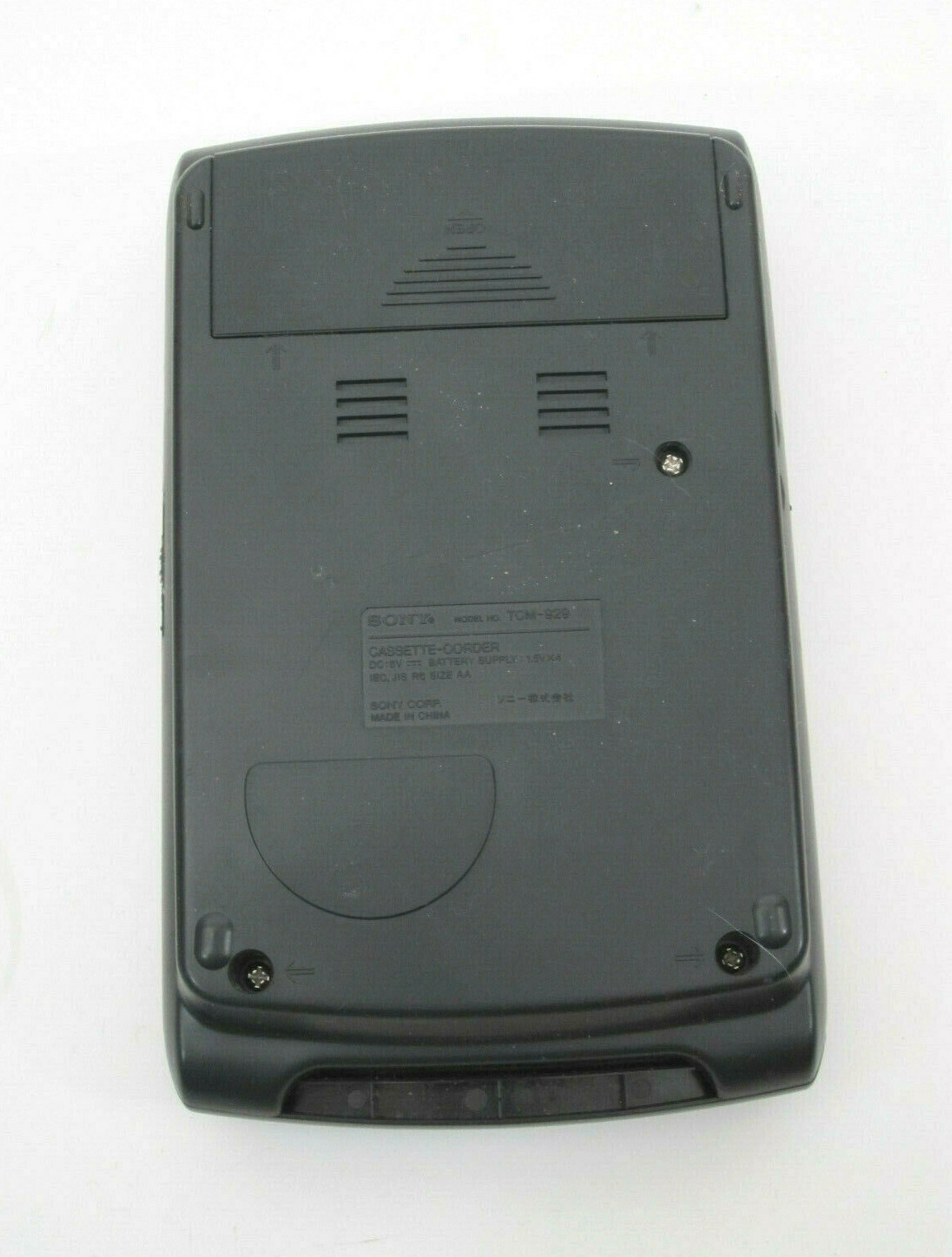 Sony TCM-929 Portable Cassette Player Recorder Full Auto Shut Off AC Adapter
