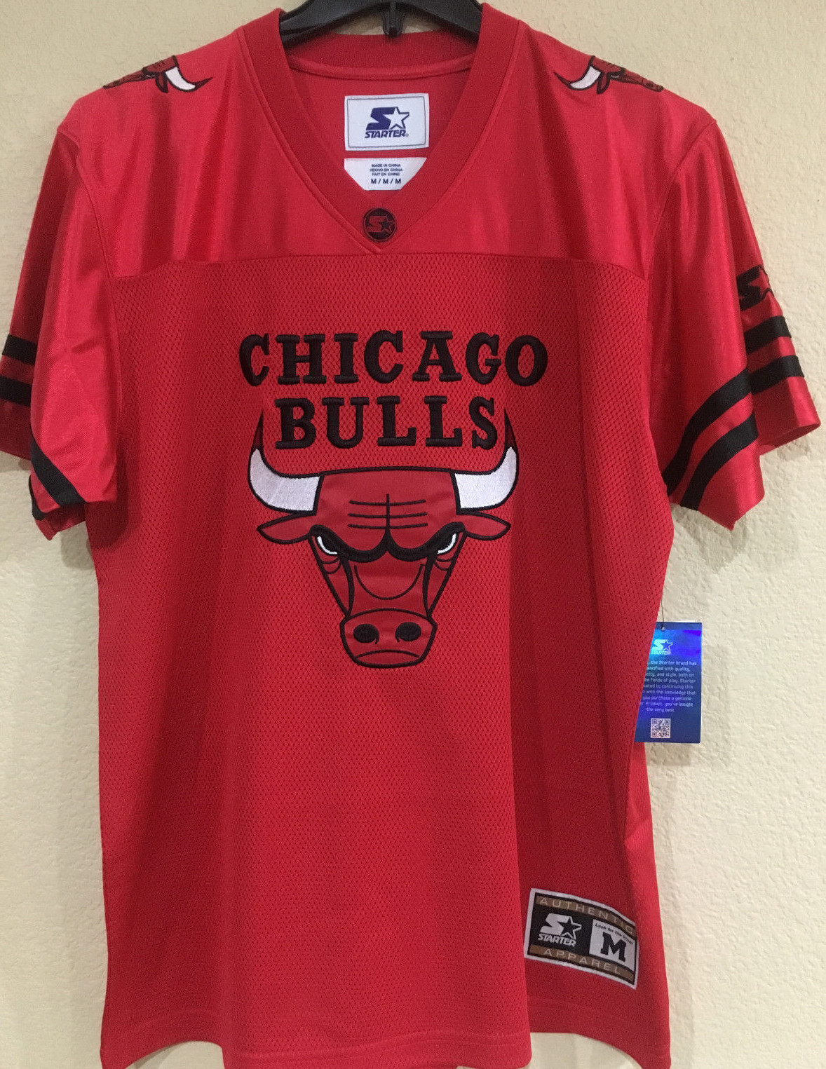 STARTER　Chicago Bulls ユニフォームシャツ　黒/赤【4907 STARTER Chicago Bulls ユニフォームシャツ 黒/赤【4907