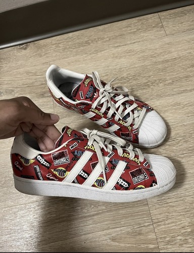 Size 9.5 - adidas Superstar Nigo Allover Print Red | eBay