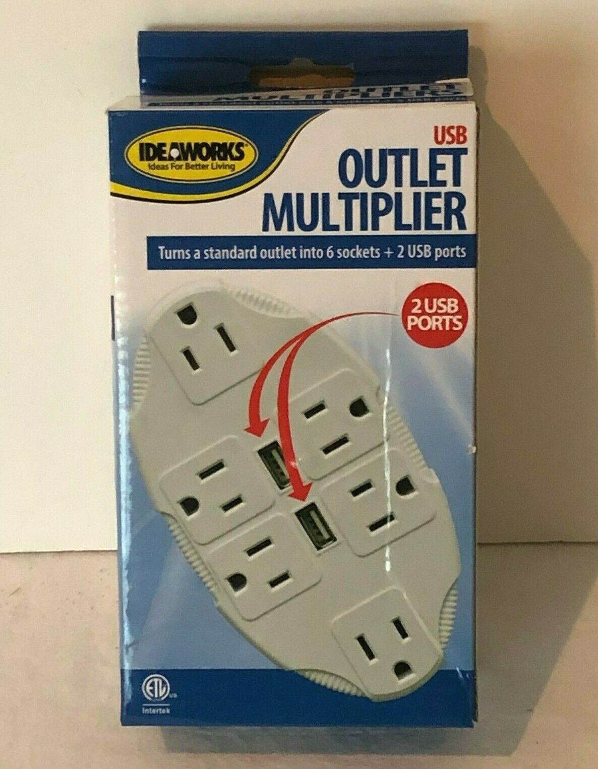 USB Outlet Multiplier 6 Outlets Plugs 2 USB Ports White Jobar ...