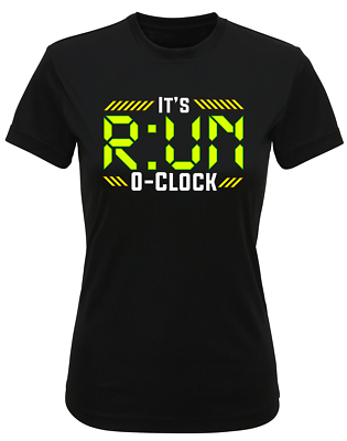 Womens Recycled Performance T Shirt Its Run O Clock Ladies Running Top TriDri