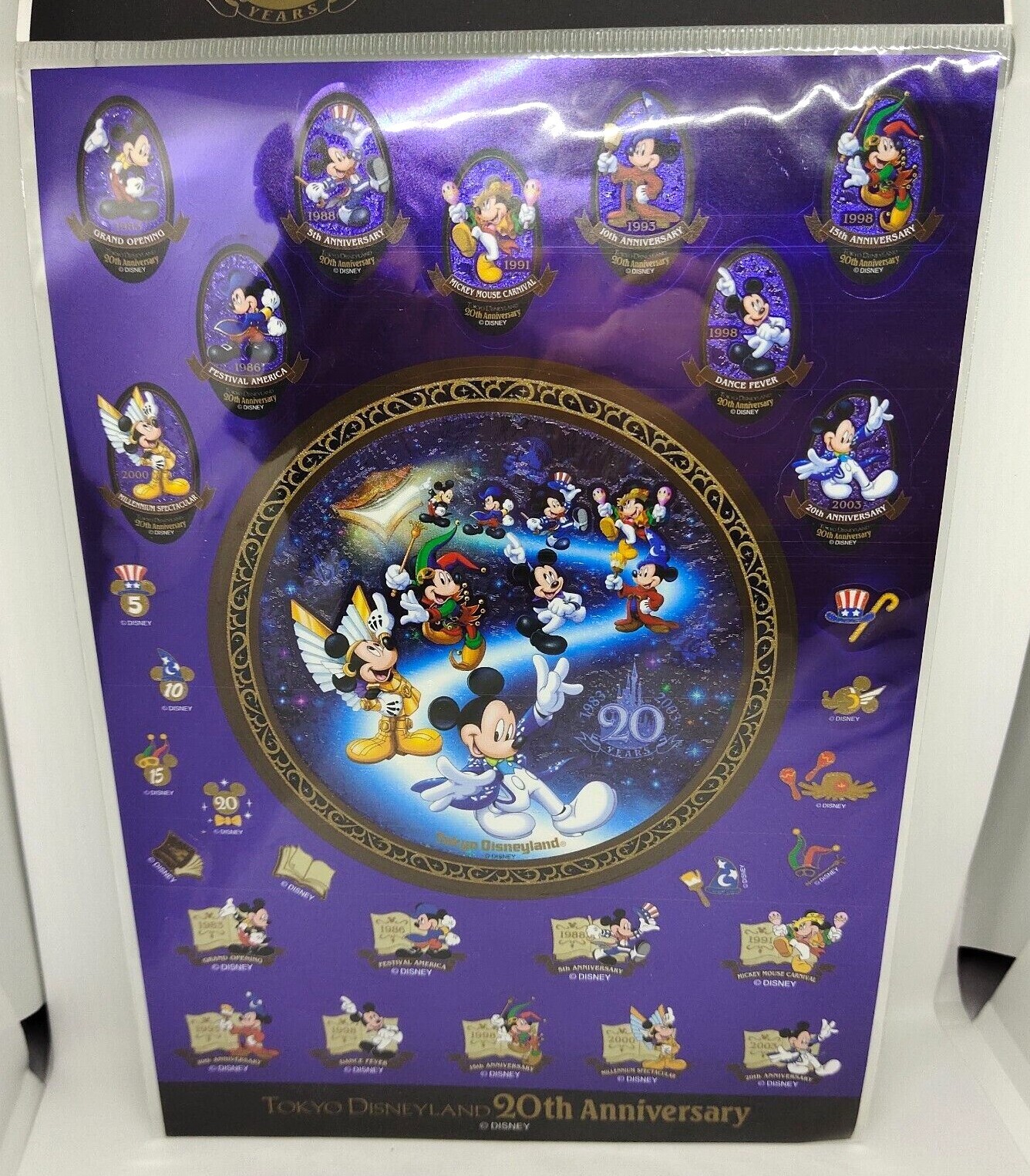 Tokyo Disneyland 20th Anniversary Mickey Mouse Sticker Kids Tokyo Disneyland 20th Anniversary Mickey Mouse Sticker Kids